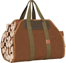 1MORE Firewood Carrier - Wood Carrier for Firewood,Log Carrier for Firewood Tote Bag, 40"X19" Canvas Firewood Carrier, Water Resistant Log Tote Wood Carrying Bag With Handles,Fireplace Tools.Rust