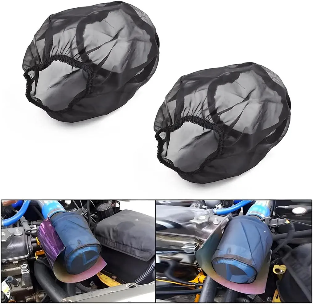 AICEL Air Filter Wrap, 2 Pcs Universal Auto Cold Air Filter Protective Dustproof Cover, Automotive Air Cleaner Waterproof Rain Sock Wrap for High Flow Air Intake Filters, Car Accessories (Small)
