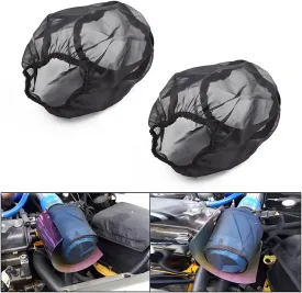 AICEL Air Filter Wrap, 2 Pcs Universal Auto Cold Air Filter Protective Dustproof Cover, Automotive Air Cleaner Waterproof Rain Sock Wrap for High Flow Air Intake Filters, Car Accessories (Small)