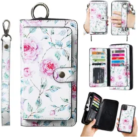 AIFENGCASE Compatible with iPhone 11 Phone Case Wallet Case for Women,Wristlets Clutch Zipper Leather Pouch Wallet Flip Cover Card Holder Magnetic Detachable,WF