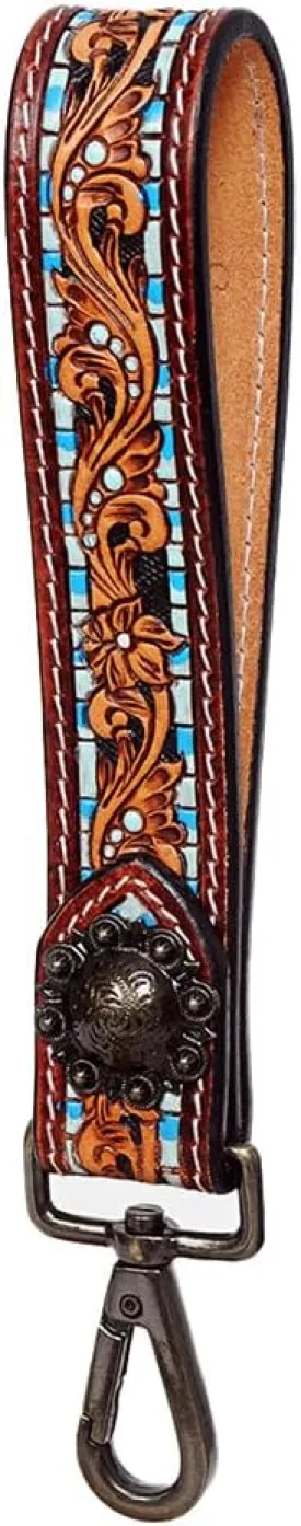 American Darling Hand Tooled Genuine Leather Handle Strap for Wristlet Bags | Phone Wrist Strap | Wristlet Keychain Strap for Wallet Purse Clutch Cellphone Key Chain Holder | Shoulder Bag Strap