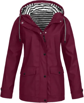 Aniywn Rain Jackets for Women Waterproof Rain Jacket Lightweight Outdoor Windbreaker Rain Coat Shell for Hiking, Travel