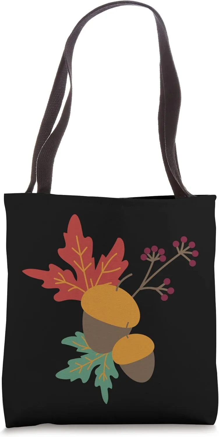 Autumn Leaves Acorns Tote Bag