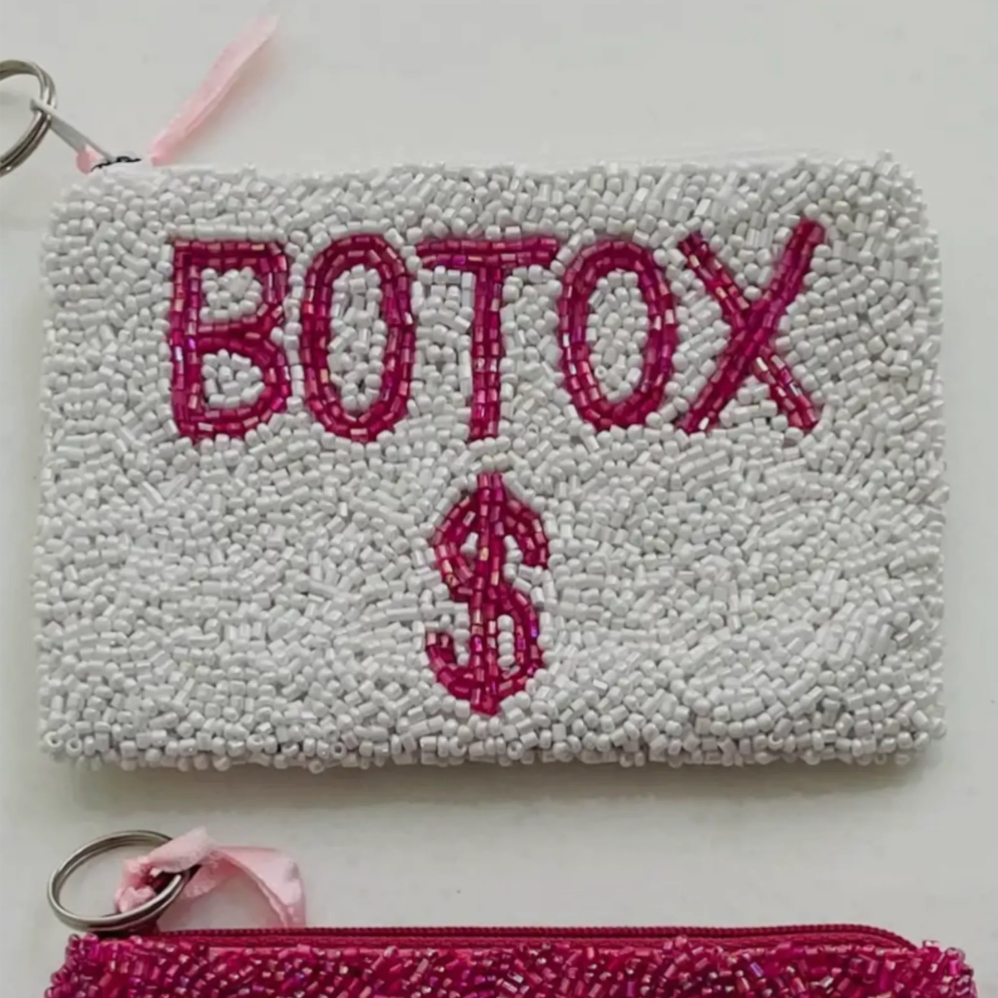 Beaded Coin Purse - White Botox $