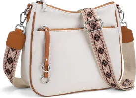 befen Genuine Leather Crossbody Bags for Women Travel Hobo Bags for Women with Adjustable Shoulder Guitar Strap
