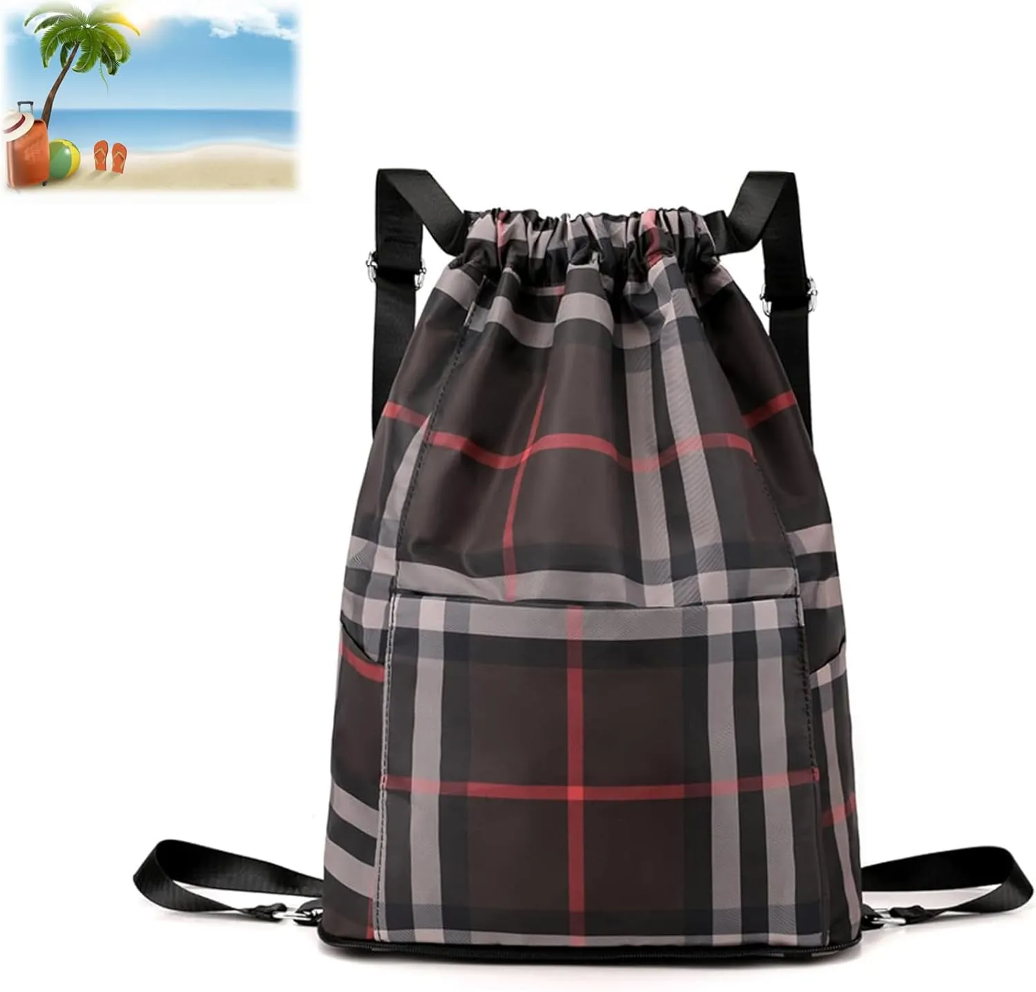 Drawstring Foldable Large Capacity Dry-Wet Separation Travel Sports Backpack,Foldable Drawstring Backpack for Travel (C)