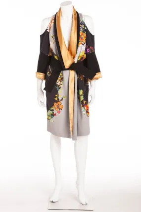 Etro - As Seen on the Runway 2013 Spring/Summer Collection - New with Tags Cold Shoulder 3/4 Sleeve Multicolor Dress with Belt - IT 42
