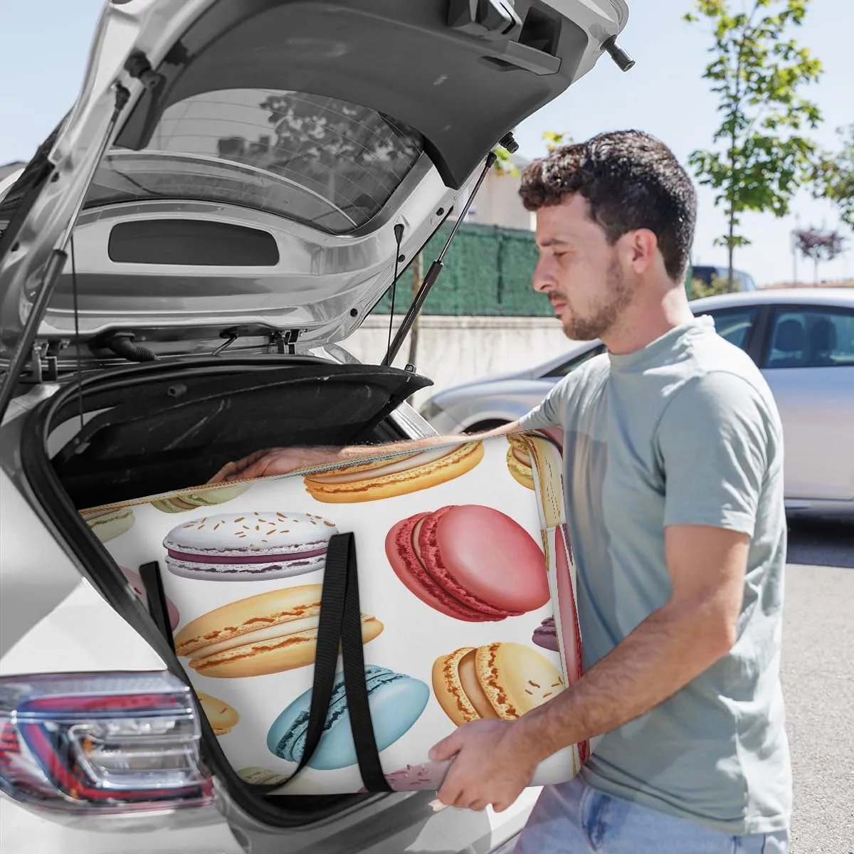French Macarons XXL Heavy Duty Extra Large Moving Bags with Strong Zipper, Storage Tote Supplies Packing Boxes for Moving, Colorful