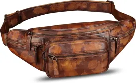 Genuine Leather Fanny Pack for Women and Men Vintage Handmade Leather Waist Bag Sling Bag Sling Backpack Purse Crossbody Bag (Multicolor)