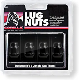 Gorilla Automotive 91187BC Acorn Bulge Seat Black Chrome Lug Nuts (1/2" Thread Size)