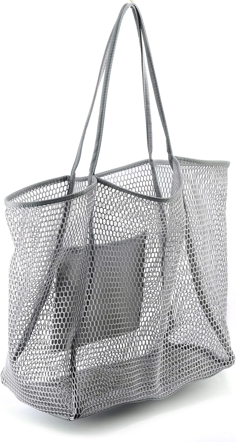HOXIS Mesh Beach Tote Womens Shoulder Handbag