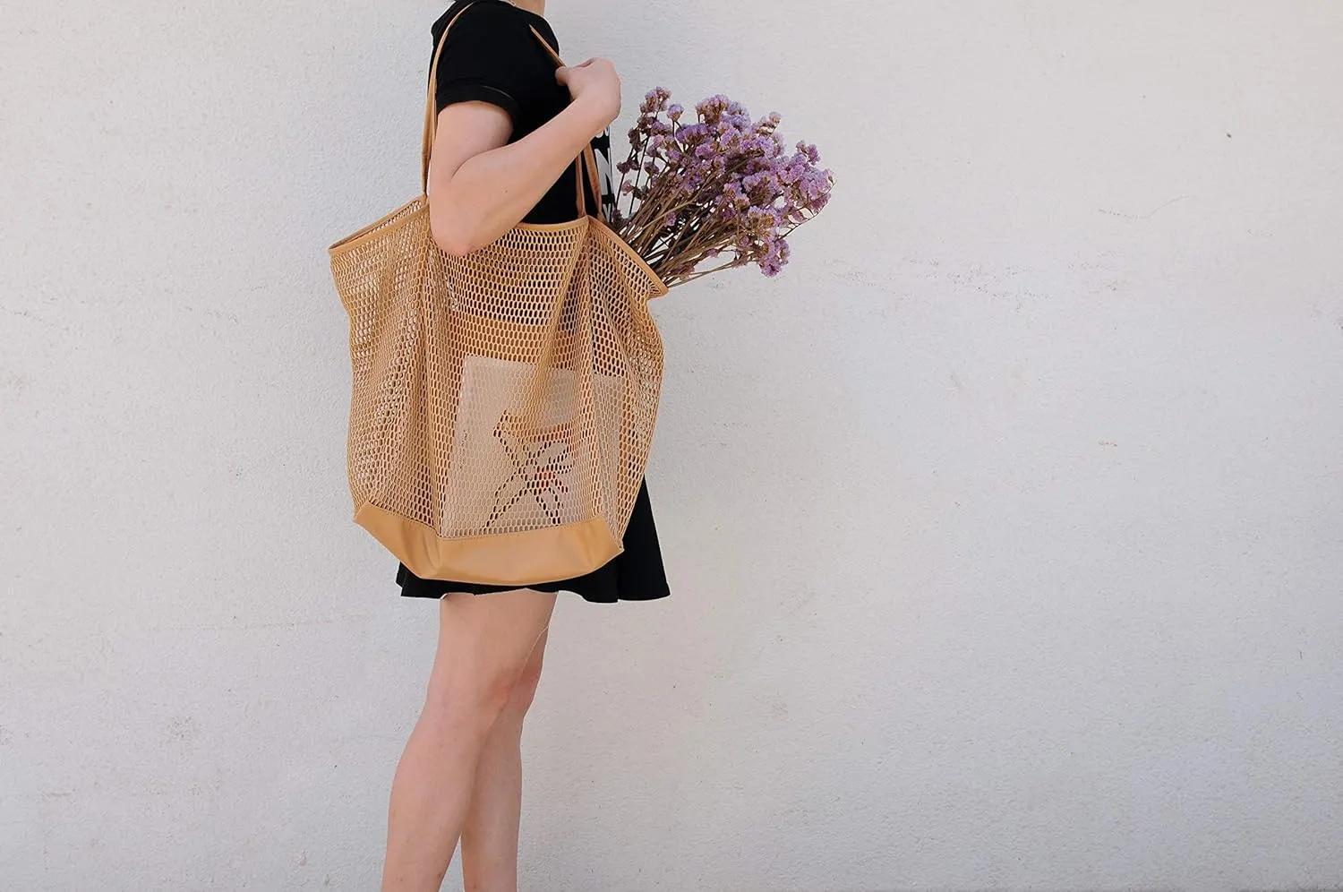 HOXIS Mesh Beach Tote Womens Shoulder Handbag