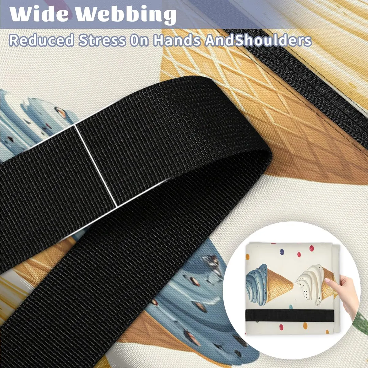 Ice Cream XXL Heavy Duty Extra Large Moving Bags with Strong Zipper, Storage Tote Supplies Packing Boxes for Moving, Food