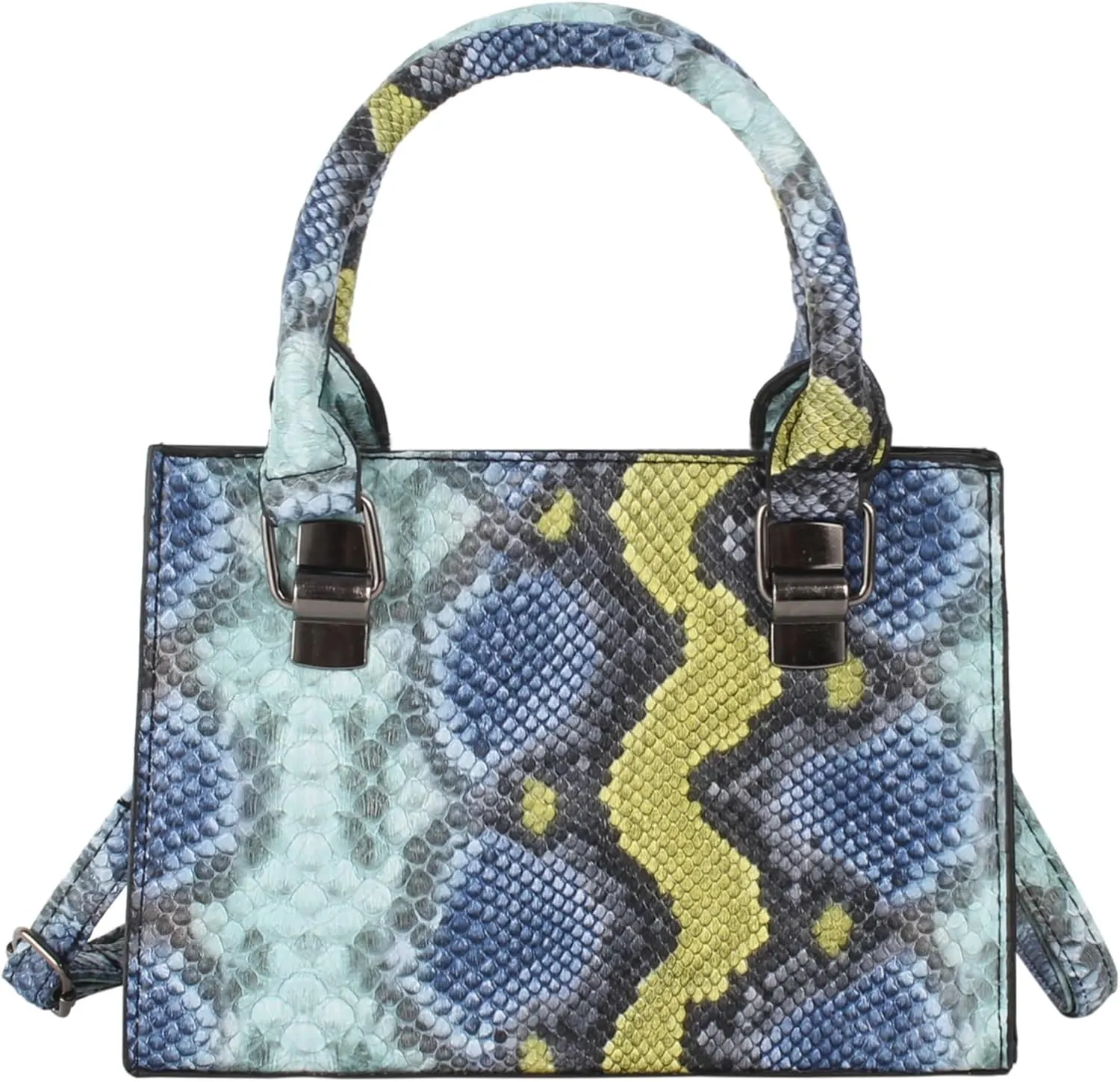 Leather Crossbody Shoulder Zipper Satchel Purse Women Mini Top Handle Snakeskin Print