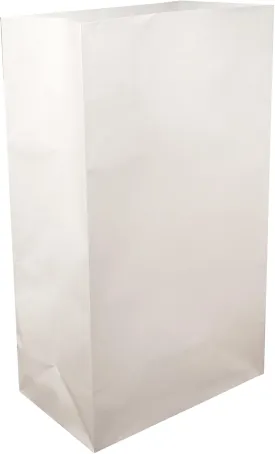 LumaBase 41012 Flame Resistant Bag Paper Luminarias, White, 12 Count (Pack of 1)