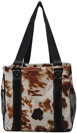 NGIL Mini Utility Tote Bag with Mesh Pockets and Collapsible Metal Frame, Water-Resistant Canvas Storage Basket