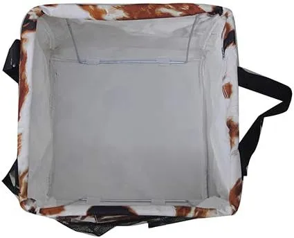 NGIL Mini Utility Tote Bag with Mesh Pockets and Collapsible Metal Frame, Water-Resistant Canvas Storage Basket