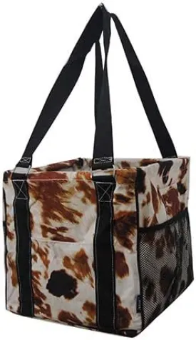 NGIL Mini Utility Tote Bag with Mesh Pockets and Collapsible Metal Frame, Water-Resistant Canvas Storage Basket