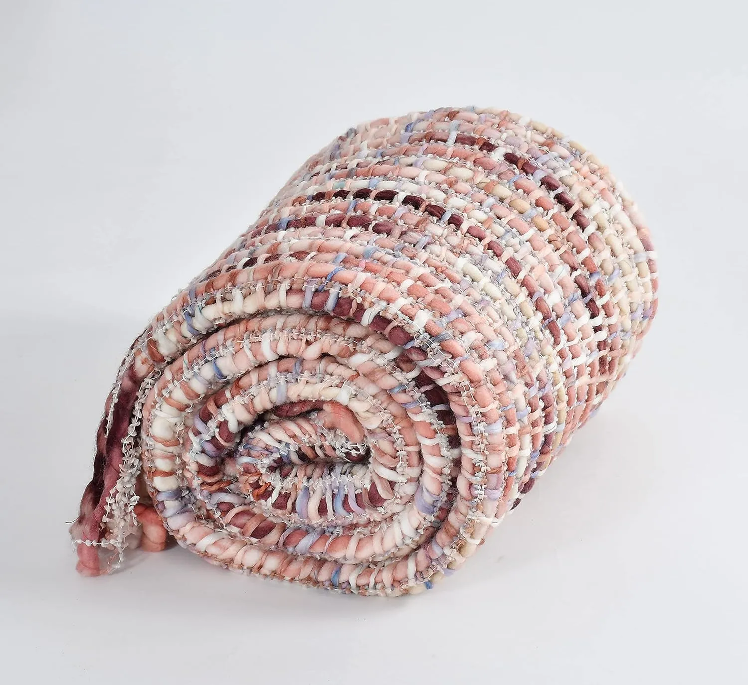 Soft Throw Blanket | Throw Blanket for Sofa, Bed, Chair and Travel | Rust Throw Blanket |100% Acrylic| Pack of 1, 50x 60INCH (Pink White)