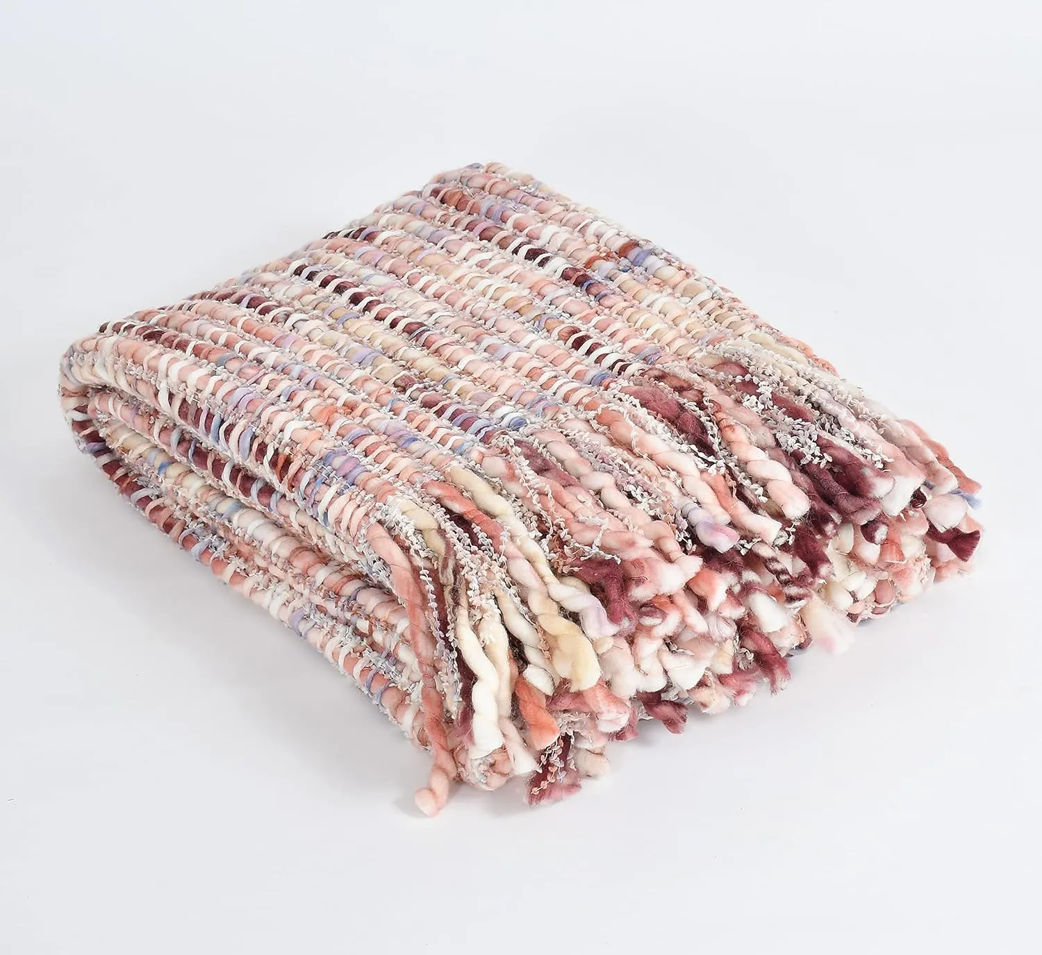 Soft Throw Blanket | Throw Blanket for Sofa, Bed, Chair and Travel | Rust Throw Blanket |100% Acrylic| Pack of 1, 50x 60INCH (Pink White)
