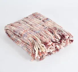 Soft Throw Blanket | Throw Blanket for Sofa, Bed, Chair and Travel | Rust Throw Blanket |100% Acrylic| Pack of 1, 50x 60INCH (Pink White)