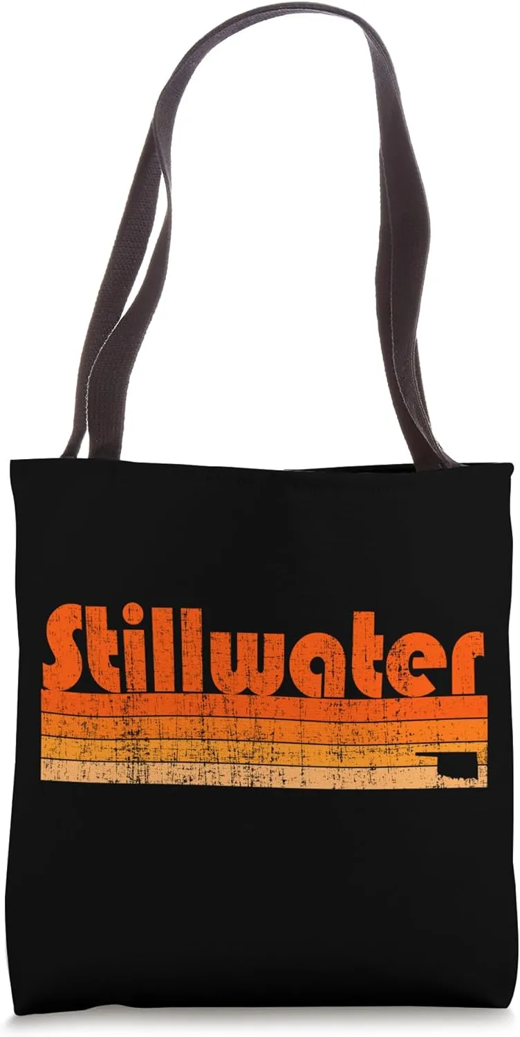 Stillwater, Oklahoma Retro 80s Style Tote Bag
