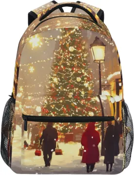 Street Winter Christmas Backpack for School Boys Girls Laptop Travel Backpack Book Bag Daypack 11.4 16 In S