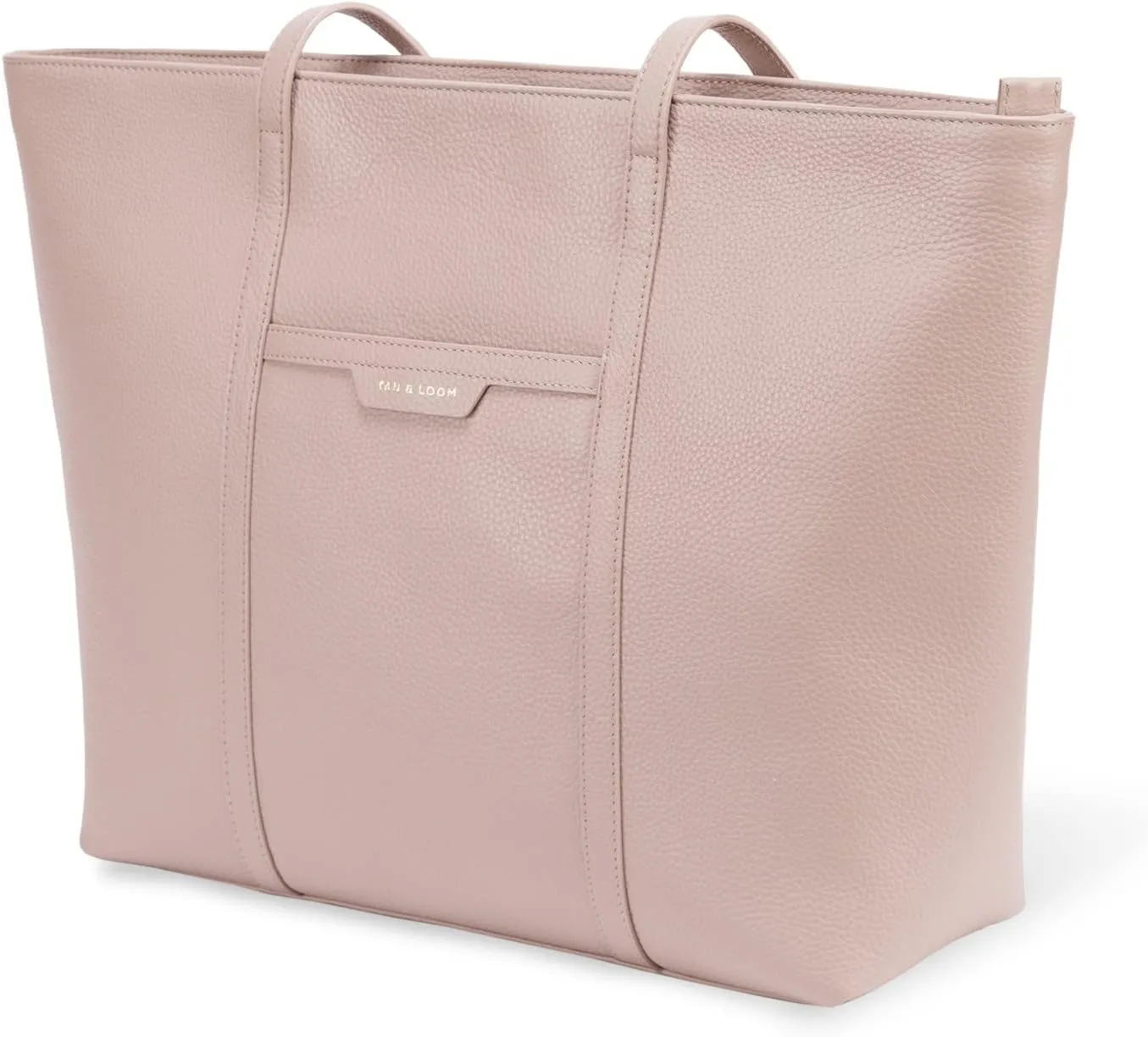 Tan & Loom Women's Genuine Leather Tote Bag | Long Handle Tote Bag (Large Nude Pink)