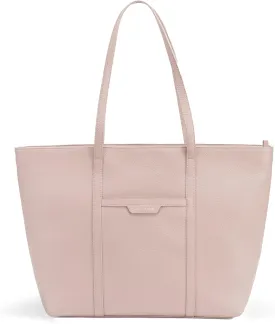 Tan & Loom Women's Genuine Leather Tote Bag | Long Handle Tote Bag (Large Nude Pink)