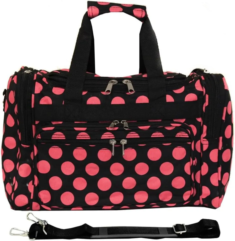 World Traveler 81T16-639 Duffle Bag, One Size, Black Pink Dot II